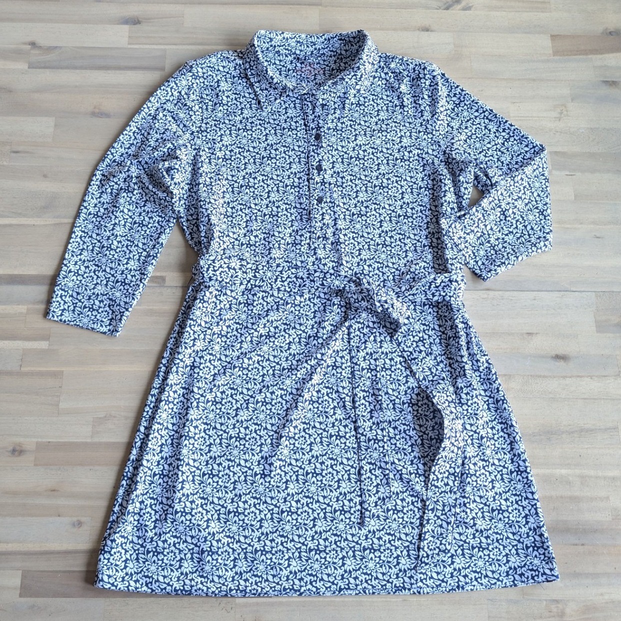 Vineyard Vines Floral Belted Shirt Dress Womens Xl